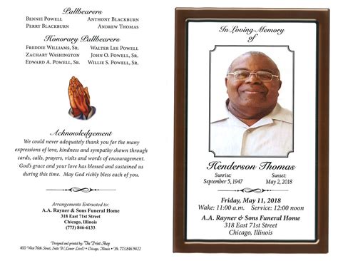 Henderson Thomas Obituary | AA Rayner and Sons Funeral Home