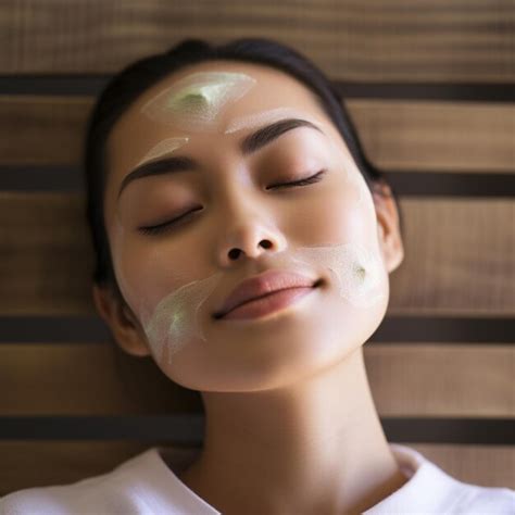 Premium Photo Relaxed Asian Woman Enjoying Facial Massage Spa