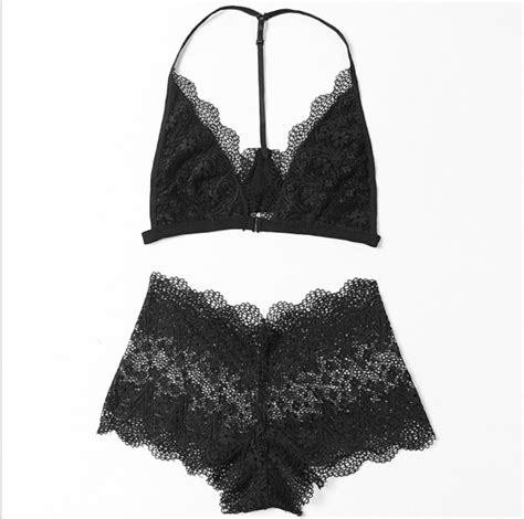 See Through Lace High Cup Open Back Two Piece Sexy Lingerie Buy Sexy