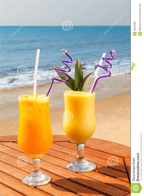 Pineapple Mango And Passion Fruit Juice Royalty Free