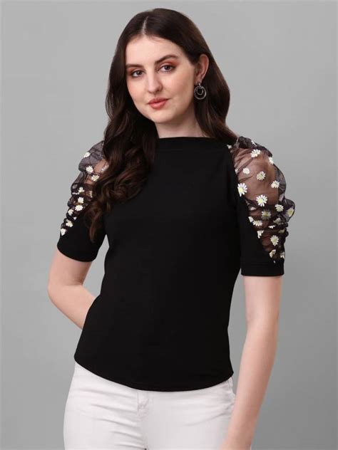 Sheetal Associates Casual Solid Women Black Top Buy Sheetal