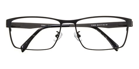 Men S Rectangle Eyeglasses Full Frame Titanium Black Ft0239