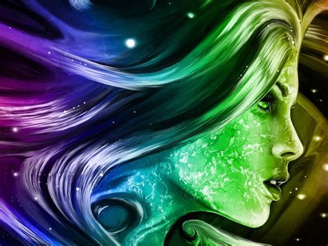 Rainbow Girl 3d Fantasy Abstract Art Digital Hd Wallpapers For Mobile