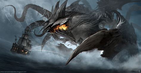 Leviathan By Ramsés Meléndez Fantasy Creatures Creature Art Monster Art