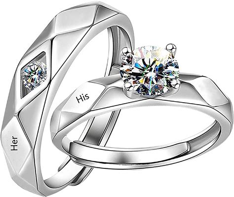 Novelty And More Wedding Bridal Couple Rings His Hers 2dxuixsh Adjustable