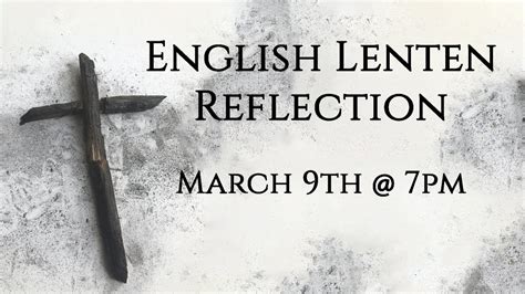 English Lenten Reflection Youtube