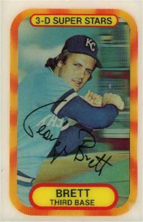 The 1975 topps george brett is one generation's most popular rookie card and it has two cousins to consider. 1977 Kellogg's George Brett #6 Baseball Card Value Price Guide
