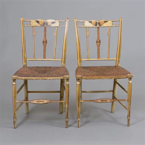 Pair Of Painted Fancy Chairs • Jeffrey Tillou Antiques