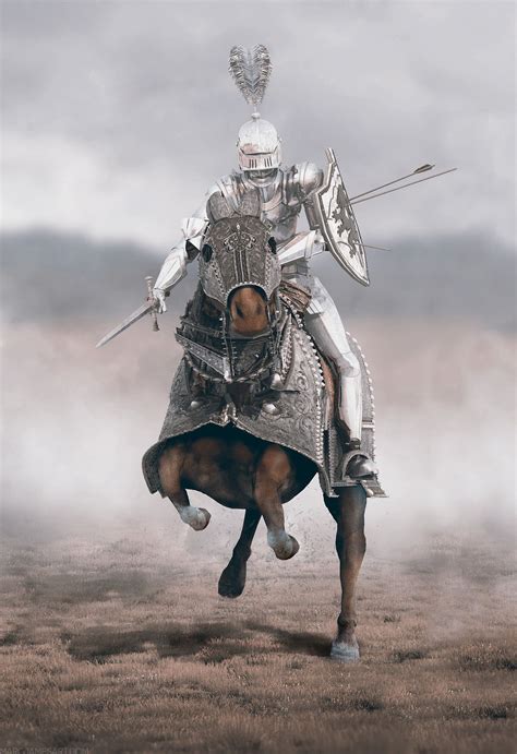 Knight On Horse Red Knight Knight In Shining Armor Knight Art White