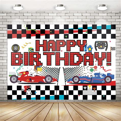 Buy Race Car Theme Party Decorations Race Car Happy Birthday Racing Car Checkered Backdrop