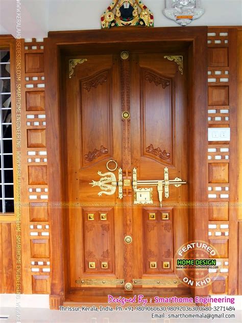 Kerala Style Home Front Door Design Kerala Wooden Front Double Door Designs