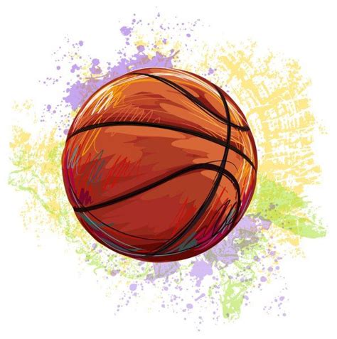 Bola de basquete — Ilustração de Stock | Pared de baloncesto, Imagenes gambar png