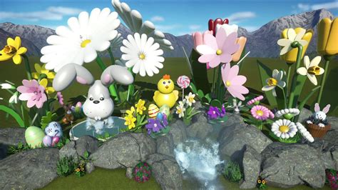 Easter Screensaver ~ One Hour Animated Bunnies And Decorated Eggs