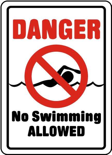 Danger No Swimming Allowed Sign By F6917