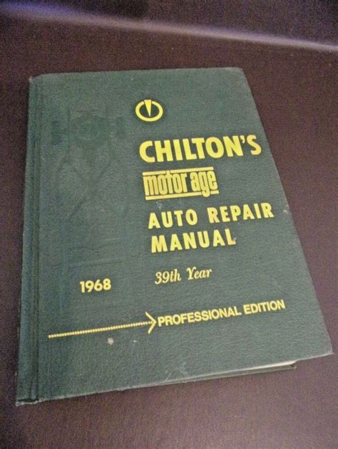 Vintage Chiltons Motor Age Auto Repair Manual 1968 Hardcover In 2020