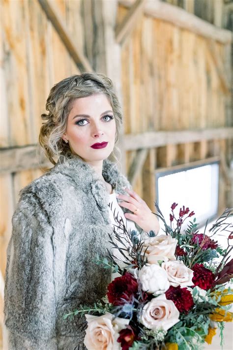Boho Romance Winter Wedding Inspiration In Blush And Red