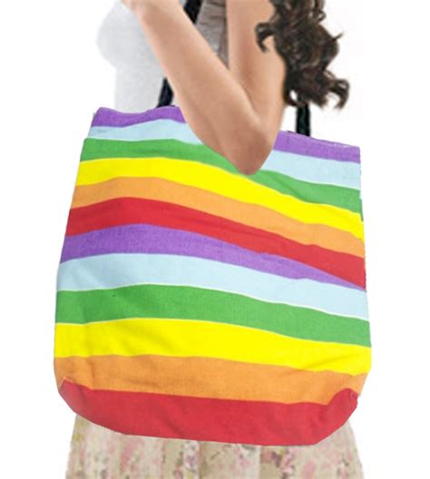 Large Full Rainbow Pride Tote Bag With Zipper Closure 16x15 Inch