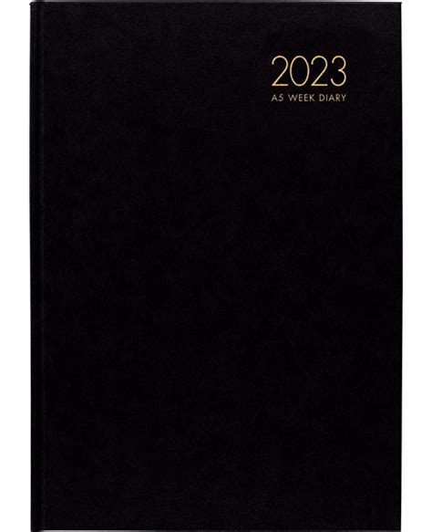 Diaries 2023 Milford Black A5 Week Diary Stationery Diaries