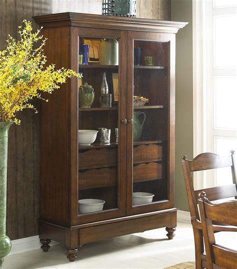 Tall Storage Cabinet With Glass Doors And Shelves F