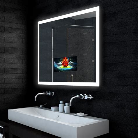 Ceul Listed Ip44 Rated Highly Polished Silver Led Backlit Bathroom Wall Mirror With Frame Light