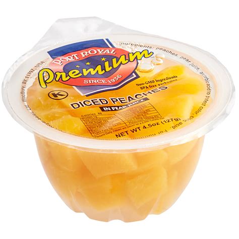 Premium Diced Peaches In Natural Juice 45 Oz Cups 96case