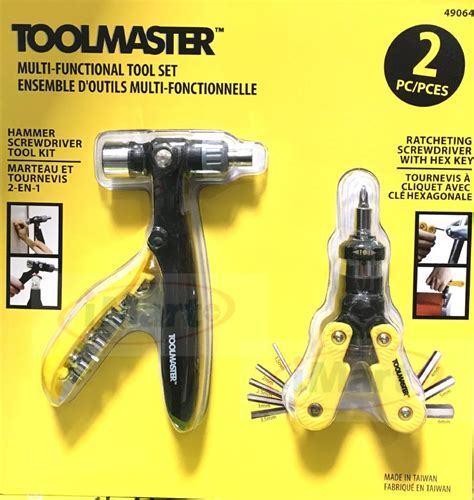 Toolmaster 2pc Multi Functional Tool Set Hammer Screwdriver Ratcheting