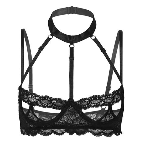 Sexy Bras For Women Hollow Out Unlined Underwired Sexy Half Cup Bra Top