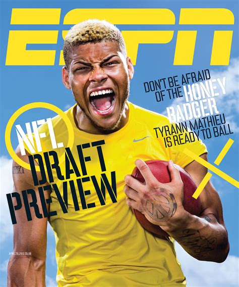 Tyrann Honey Badger Mathieu Graces Cover Of ESPN The Magazine S NFL Draft Preview ESPN Press