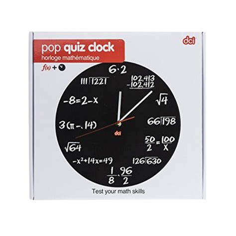 Dci Pop Quiz Clock Black And White Metal 11 12