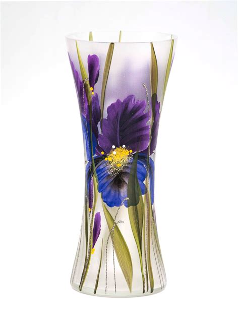 Handpainted Glass Vase For Flowers Painted Art Glass Vase Etsy