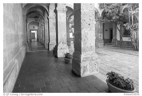 Black And White Picturephoto Corridor And Small Courtyard Inside