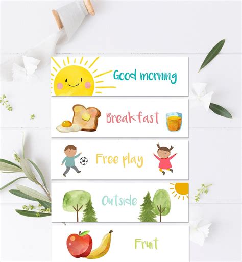 Visual Schedule Toddler Kids Daily Routine Chart Printable Homeschool