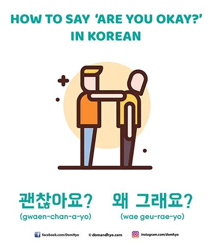 How To Say Are You Okay And Its Okay In Korean Learn Korean With Fun And Colorful Infographics