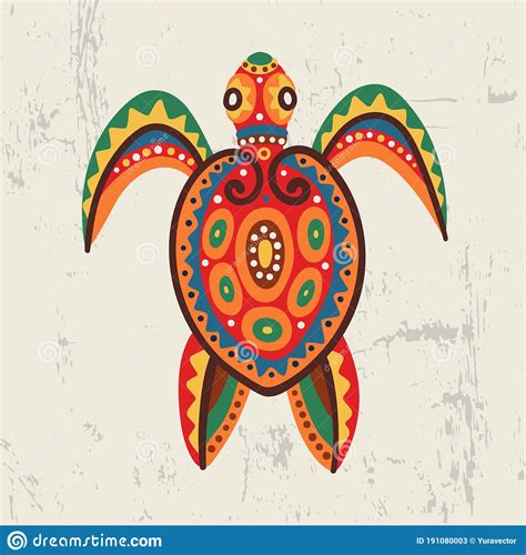 Decorative Ornamental Sea Turtle Tribal Ethnic Stock Vector