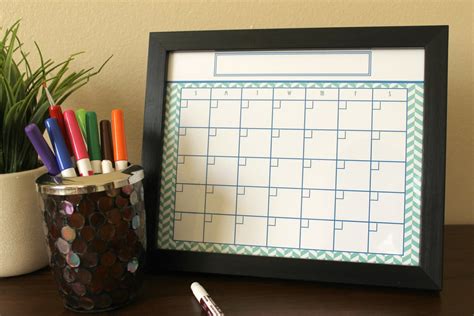 Framed Dry Erase Calendar In Teal And Black For Planning Home