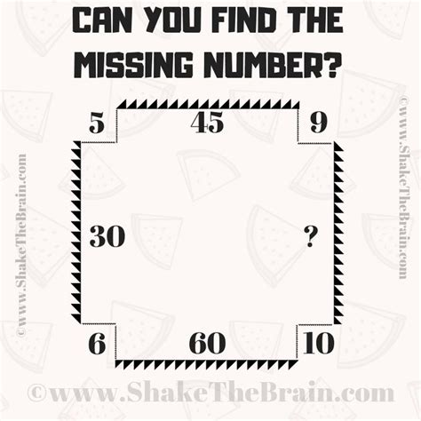 Missing Number Brain Teaser For Kids With Solution Shake The Brain