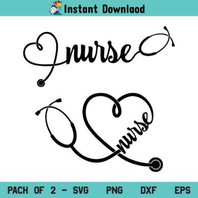 Nurse Stethoscope SVG, Nurse Heart Stethoscope SVG, Nurse Heart