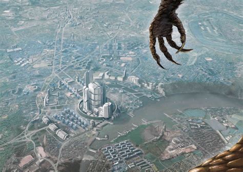 aerial-view,-cityscape,-creature,-claws,-fantasy-art,-artwork