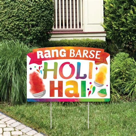 Big Dot Of Happiness Holi Hai Festival Of Colors Party Yard Sign Lawn