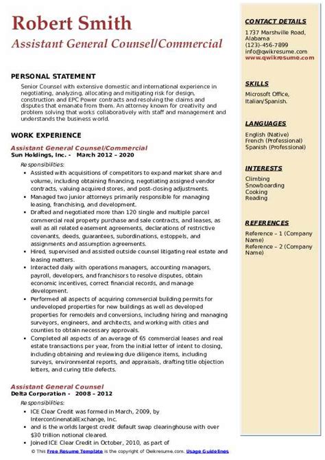 The average resume reviewer spends between 5 to 7 seconds looking at a single resume, which leaves the average job applicant with roughly six at zippia, we went through over 51,438 assistant general manager resumes and compiled some information about how best to optimize them. Assistant General Counsel Resume Samples | QwikResume