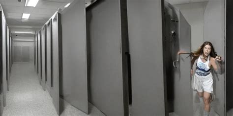Krea Jessica Biel Running Terrified Through An Abandoned Locker Room At Night