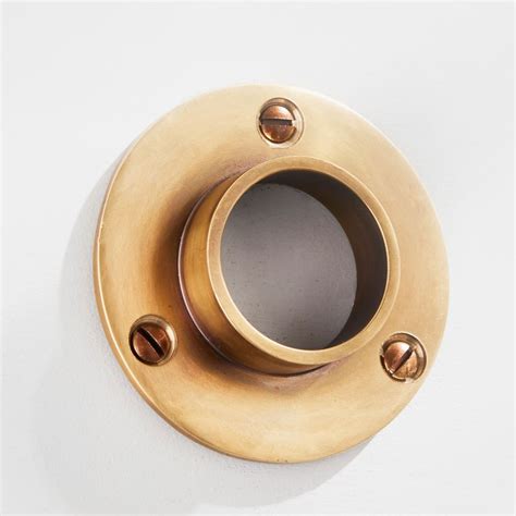 Curtain Pole Socket For 32mm Pole Antique Satin Brass Broughtons