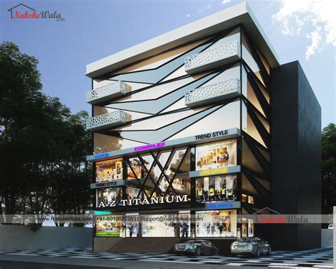 Multi Story Commercial Building Front Elevation Design Front