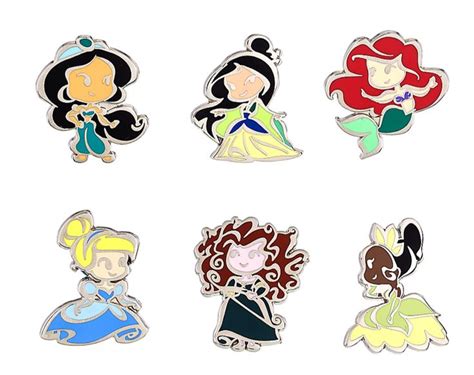 Disney Princess Cute Mini Disney Pin Set | Disney pins sets, Disney pins, Disney
