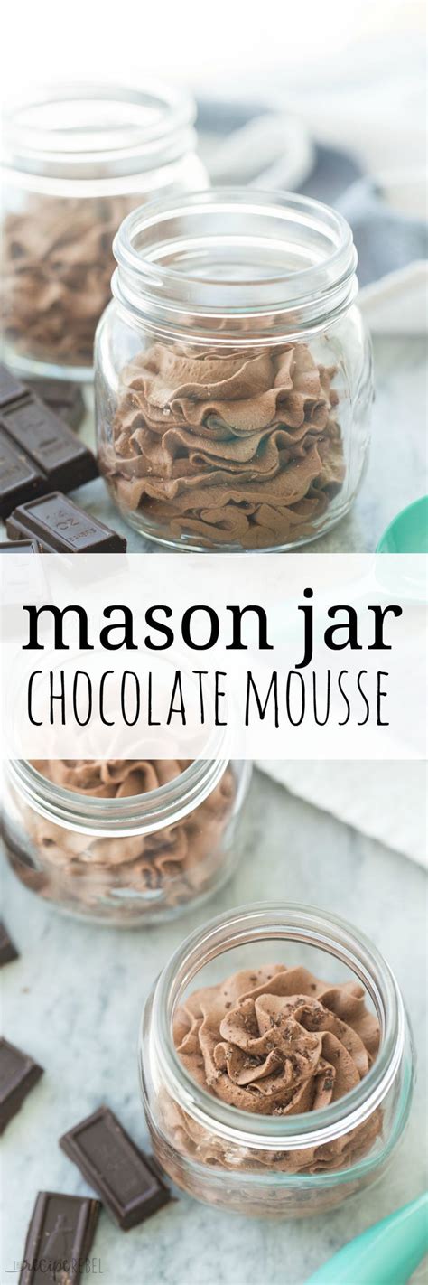 Pour into a graham pie crust, top with marshmallows, and broil in the oven. The easiest chocolate mousse made completely in a mason ...