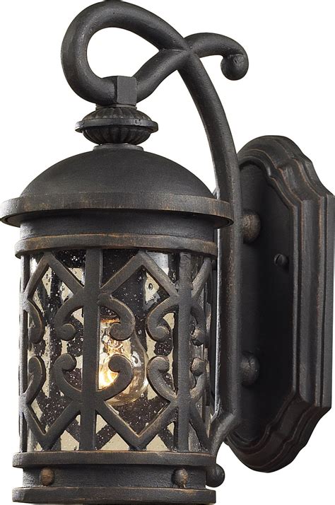 Outdoor lantern sconce porch light lamp antique wall lighting exterior fixture. Elk Lighting 42060/1 Tuscany Coast Exterior Wall Sconce