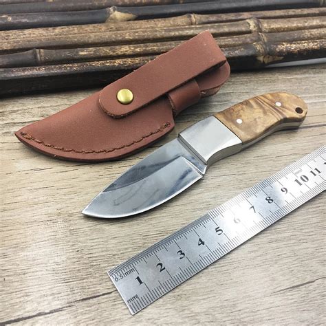Shadow Wooden Handle Small Camping Knife Portable Survival Hunting