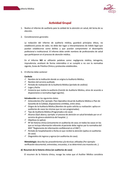 Informe De Auditoria Ejemplo