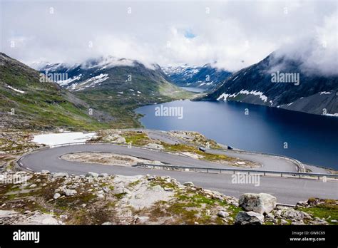 Djupvatnet Lake Seen From A Mountain Road To Dalsnibba Mountain