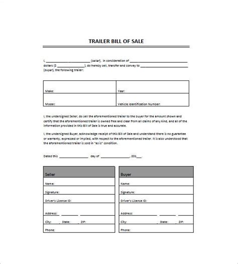 Bill Of Sale Templates 18 Free Printable Docs Xlsx And Pdf Formats